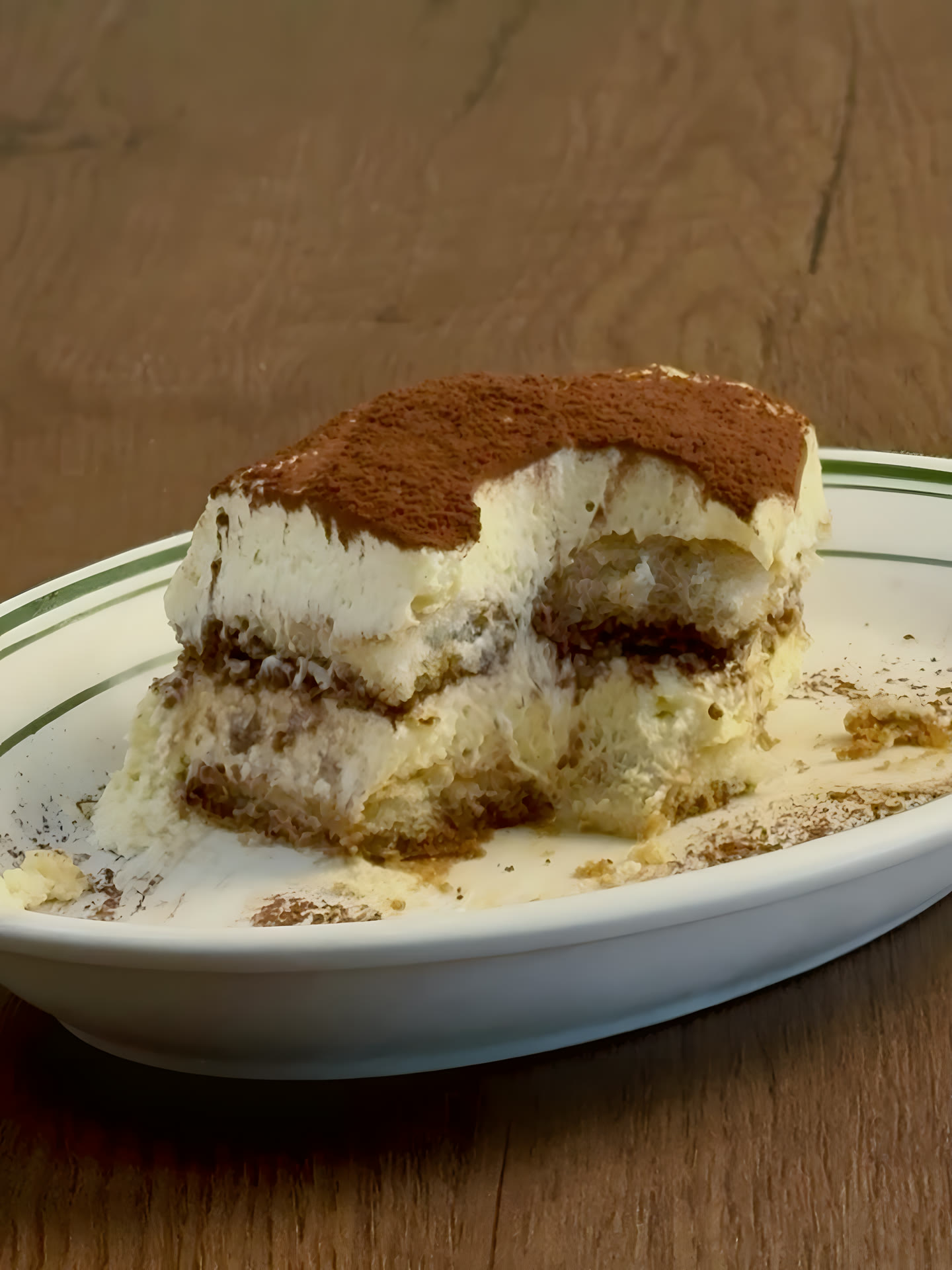 Signature tiramisu dusted with cocoa at Dilly Deli
